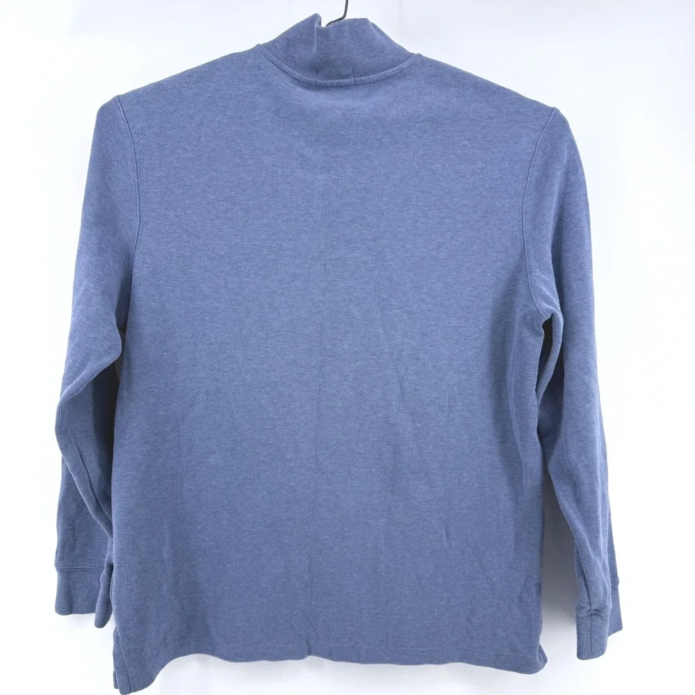 Polo Ralph Lauren Mens XL Quarter Zip Pullover Blue Cotton Knit Sweater Red Pony